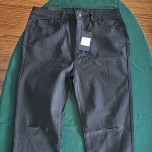 Risen Jeans Black Coated Twill Size 1XL